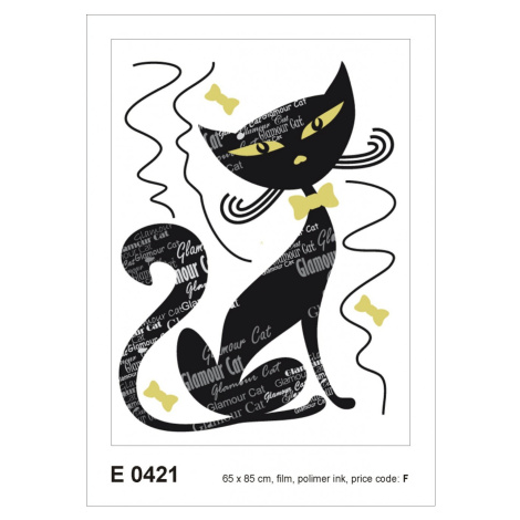 E 0421 AG Design Samolepicí dekorace - samolepka na zeď - Glamour cat boy, velikost 65 cm x 85 c