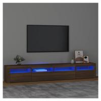 vidaXL TV skříňka s LED osvětlením hnědý dub 240x35x40 cm