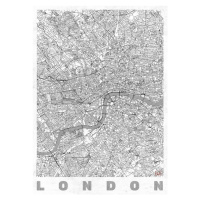 Mapa London, Hubert Roguski, 30 × 40 cm