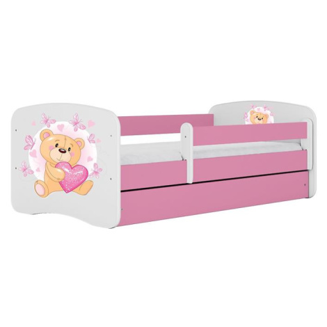 Dětská postel Babydreams+SZ růžová 70x140 Medvídek s motýlky BAUMAX