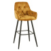 LuxD Designová barová židle Garold hořčičný samet