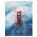 Umělecká fotografie Golden Gate Bridge foggy low, jonathan borruso, (30 x 40 cm)