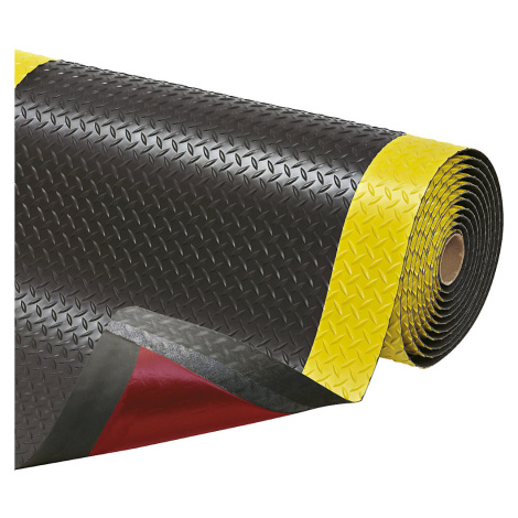 NOTRAX Protiúnavová rohož Cushion Trax®, na bm, PVC, černá / žlutá, šířka 600 mm