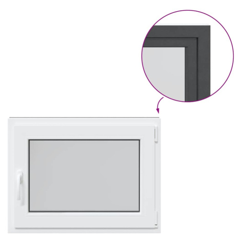 vidaXL Okno do sklepa "RISOR" 80x70 cm otevíravě-sklopné DIN pravé antracitové