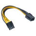 Akasa kabel PCIe 6-pin na 8-pin, ATX 12V, 15cm