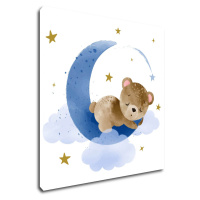 Impresi Obraz Medvídek na modrém měsíci - 20 x 20 cm