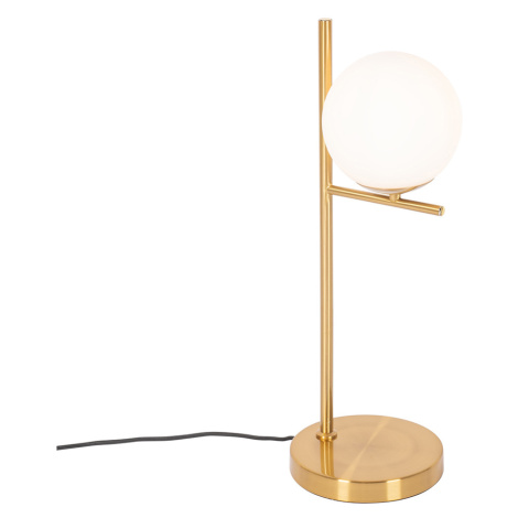 Stolní lampa ve stylu Art Deco zlato a opálové sklo - Flore QAZQA
