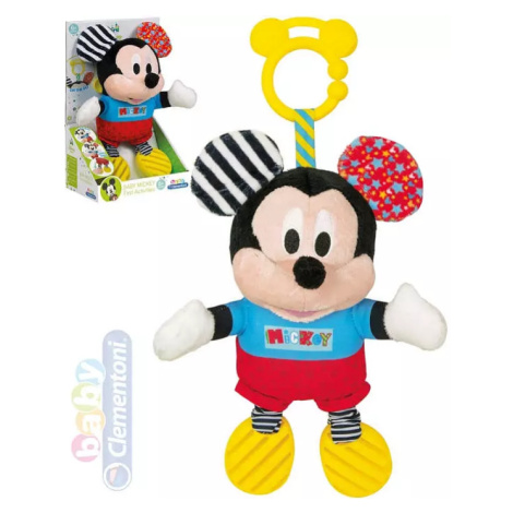 CLEMENTONI PLYŠ Baby Mickey Mouse myšák kousátko Zvuk Woody
