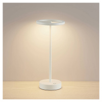 Lucande Nabíjecí stolní lampa Lucande LED Halona, bílá, hliník, USB, IP54