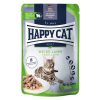 Výhodné balení Happy Cat Pouch Meat in Sauce 24 x 85 g - jehněčí