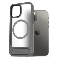 AlzaGuard Matte Case with Stand Compatible with MagSafe for iPhone 12 / 12 Pro šedý