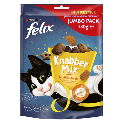 Felix snacky, 2 balení - 20 % sleva - Knabber Mix 3 druhy sýrů (2 x 330 g)