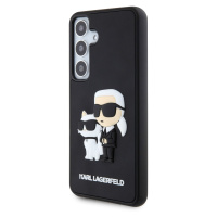 Hard obal na Samsung Galaxy S24 5G Karl Lagerfeld Black 3D Rubber Karl and Choupette