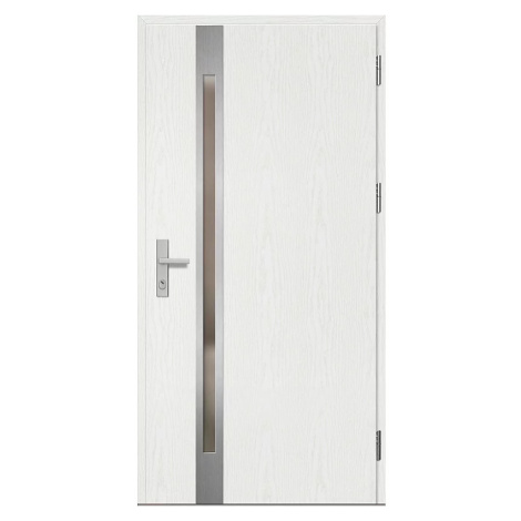 Ocelové vchodové dveře LANGEN 1 - Borovice Bílá (kresba dřeva), 80 / 207, 5 cm, P ERKADO