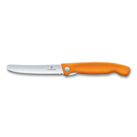 Victorinox skládací svačinový nůž Swiss Classic, oranžový, vlnkované ostří 11cm