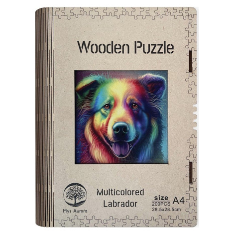 Wooden puzzle Multicolored Labrador A4 - EPEE EPEE Czech