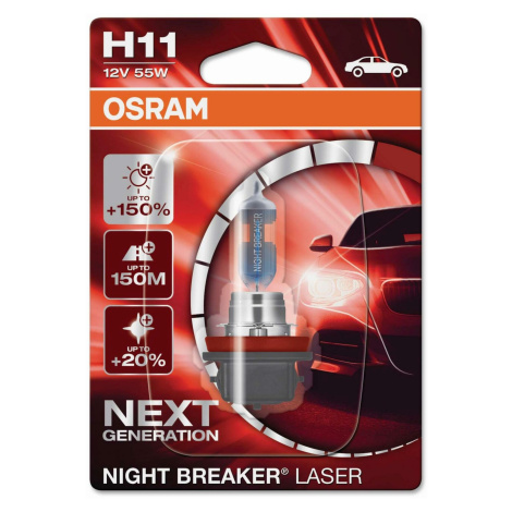 OSRAM H11 12V 55W PGJ19-2 NIGHT BREAKER LASER +150% více světla 1ks 64211NL-01B