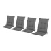 Sada potahů na židli / křeslo Sevilla, 113 x 50 x 7 cm, 4dílná, tmavě šedá / šedá
