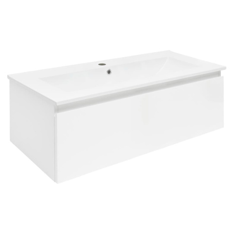 Koupelnová skříňka s umyvadlem SAT B-WAY 99x30x45 cm bílá lesk BWAY100WU4