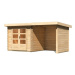 Dřevěný domek KARIBU BASTRUP 2 + přístavek 200 cm včetně zadní a boční stěny (73314) natur LG294