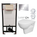 DEANTE Podomítkový rám, pro závěsné WC mísy + SLIM tlačítko chrom + WC CERSANIT CLEANON PARVA + 