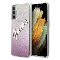 Guess GUHCS21MPCUGLSPI hard silikonové pouzdro Samsung Galaxy S21 PLUS 5G pink Glitter Gradient 