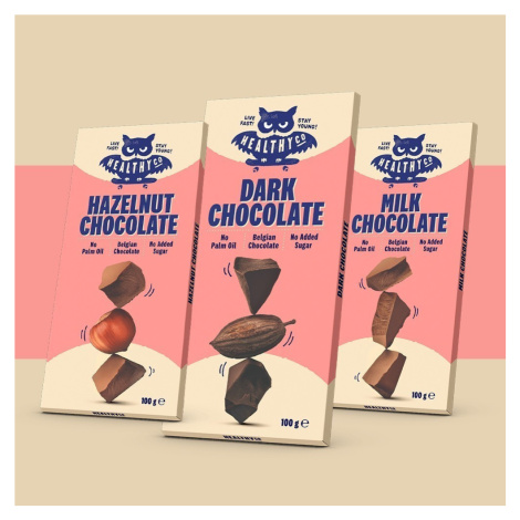 HealthyCo - Belgická čokoláda bez cukru 100g Dark