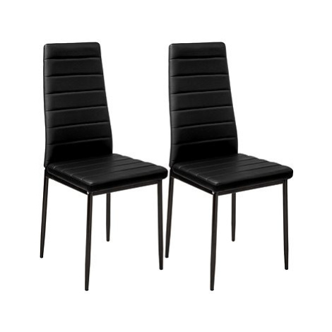 2× Jídelní židle, syntetická kůže, černá tectake
