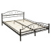 tectake 404515 kovová postel dvoulůžková romance včetně lamelových roštů - černá/černá - černá/č