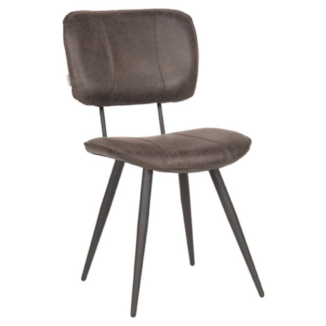 Antracitové kožené jídelní židle v sadě 2 ks Fos – LABEL51