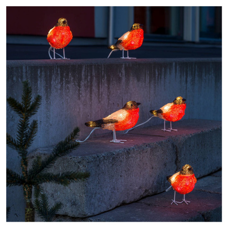 Konstsmide Christmas Robin - LED akrylové svítící figurky 5 kusů Konstmide