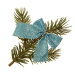 Vánoční ozdoba Mašle glitter 12 ks, modrá, 5,5 cm