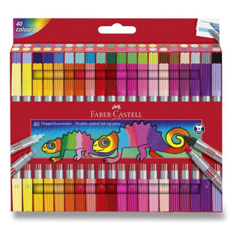 Oboustranné dětské fixy Faber-Castell - 40 barev