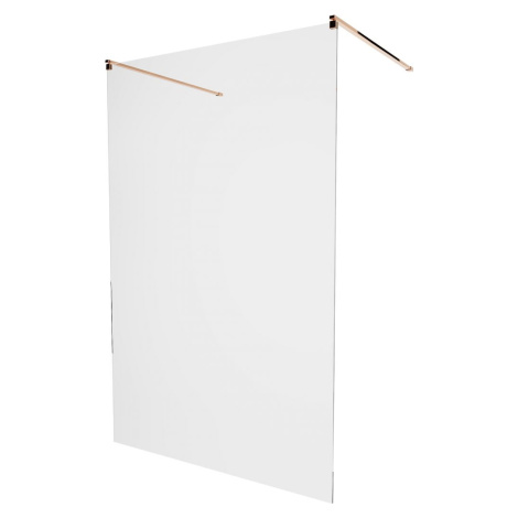 MEXEN/S KIOTO samostatně stojící sprchová zástěna 100 x 200, transparent 8 mm, růžové zlato 800-