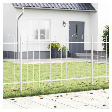 vidaXL Zahradní plot 9 pcs Bílá 15,3 x 1 m Práškově lakovaná ocel