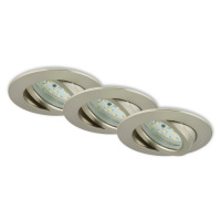 BRILONER 3ks sada LED vestavné svítidlo, pr. 8,2 cm, 5,5 W, matný nikl BRI 7232-032