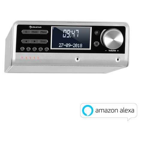 Auna Intelligence DAB+, kuchyňské rádio, hlasové ovládání Alexa, Spotify, bluetooth, stříbrné