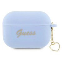 Pouzdro Guess AirPods Pro 2 cover blue Silicone Charm Heart Collection (GUAP2LSCHSB)