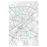 Mapa Minsk white, (26.7 x 40 cm)