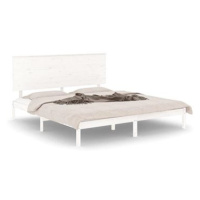 Rám postele bílý masivní borovice 160 × 200 cm, 3104814
