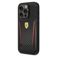 Pouzdro Ferrari PU Carbon zadní kryt pro Apple iPhone 14 PRO Black