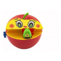 Teddies Pokladnička červené jablko s červíkem na klíček plast 11x10cm v krabičce 11x11x10cm