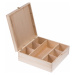 Dřevěná krabička na šest panáků a láhev 32 x 32 x 11 cm - Přírodní