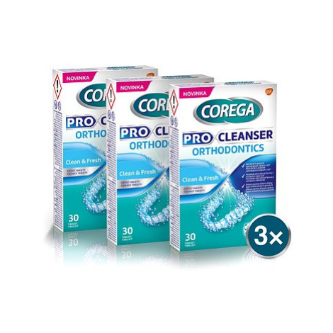 COREGA Pro Cleanser Orthodontics čisticí tablety 3× 30 ks