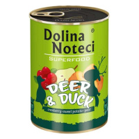 Dolina Noteci SUPERFOOD 400g jelen a kachna pro psy 80% masa