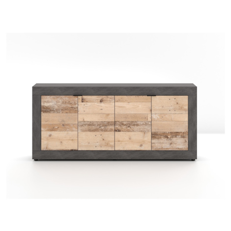 Vivaldi Komoda Lunea 180 cm dub Matera světlý/šedá