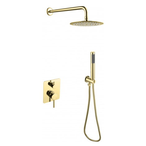 BESCO Podomítkový sprchový set SLIM ILLUSION II - Zlatá barva (s tenkou sprchou Slim)