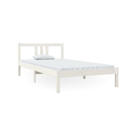 Rám postele bílý masivní dřevo 100 × 200 cm, 814875 SHUMEE