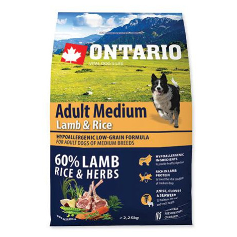 Ontario Dog Adult Medium Lamb - 12kg