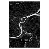 Mapa Liege black, (26.7 x 40 cm)